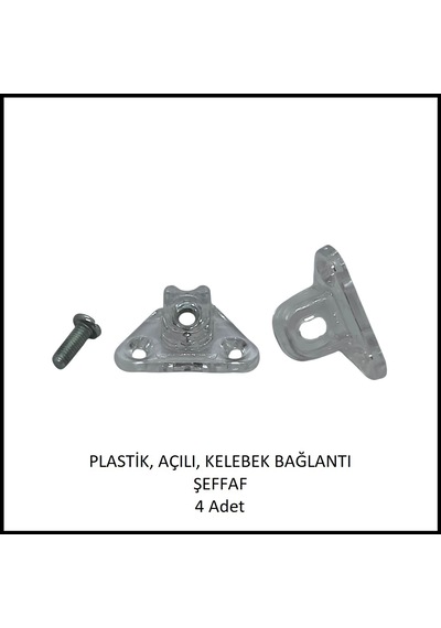 Plastik, Açılı, Kelebek Bağlantı 40 Mm, Şeffaf 4 Adet