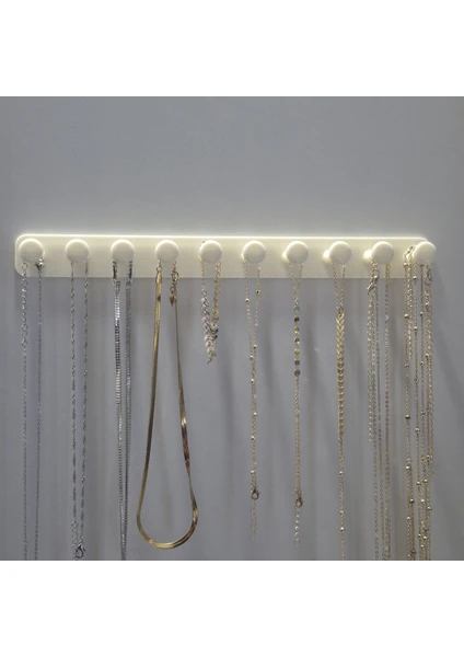 Takı Kanca Rayı Organizer Askılık 10 Bölmeli Askılık Beyaz