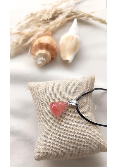 Kolye Gerdanlık Çakra Yoga Reiki Doğal Pembe Kuvars Taşı Kadın