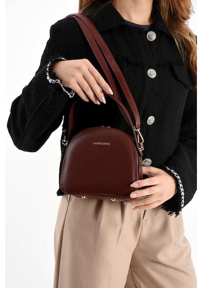 Eliza Oval Formlu Şık Günlük Kadın Omuz Çantası Bp-4855o Bordo