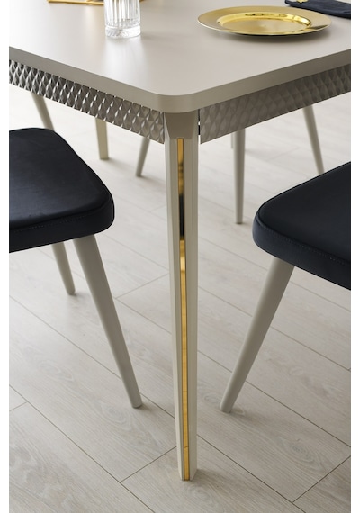 Marsilya Mdf Açılır Yemek Masası+6 Sandalye Kumbeji