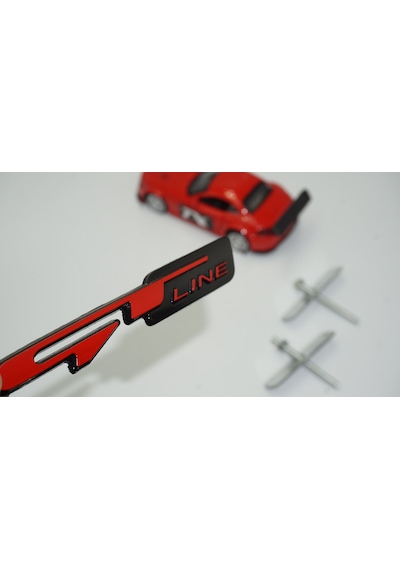 Dk Kia Gt Line Ön Panjur Vidalı 3d Kırmızı Siyah Metal Logo