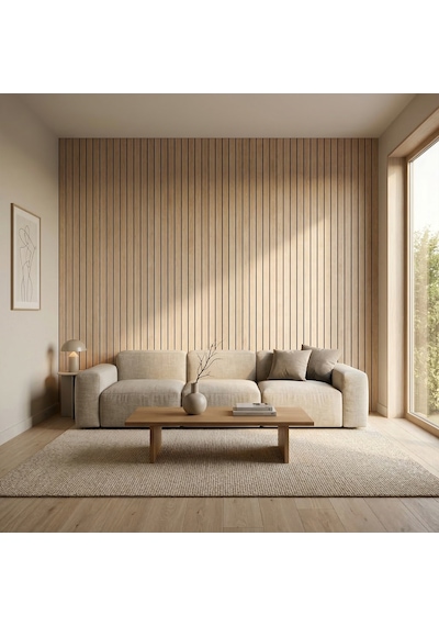 Brano Naturel Ahşap Desen Duvar Lambiri 60x280 Cm-kendinden Yapışkanlı 1102