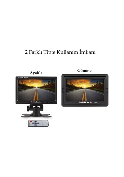 Geri Görüş Ekranı 7" Tft Lcd Dijital Monitör 2 Kanal 480p-1653