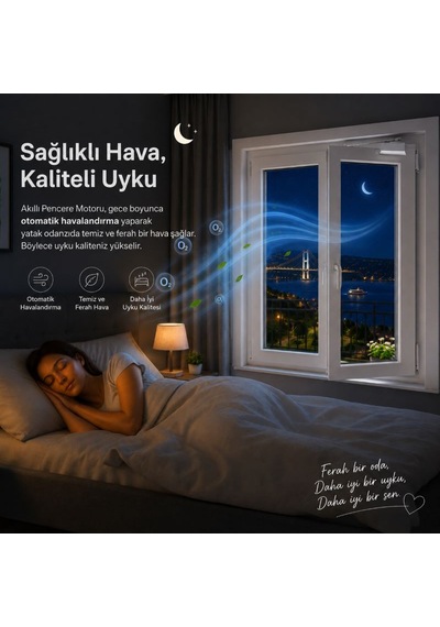 Rovline Şarjlı Akıllı Pencere Motoru, Kumandalı Gri