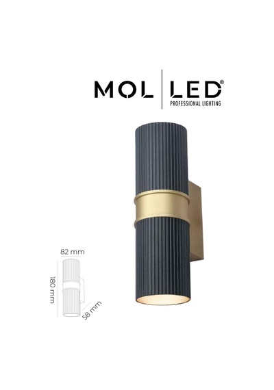 Molled Aura Serisi Siyah Gold Çift Yönlü Dekoratif Gu10 Duylu Aplik - Mol8120