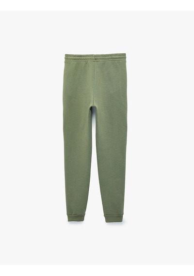 Koton Şardonlu Cepli Jogger Eşofman Altı Haki 7wkb40015tk