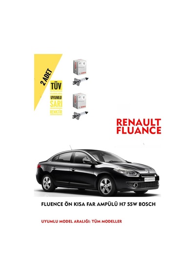 Fluence Ön Kısa Far Ampülü 2 Adet Sarı Renk