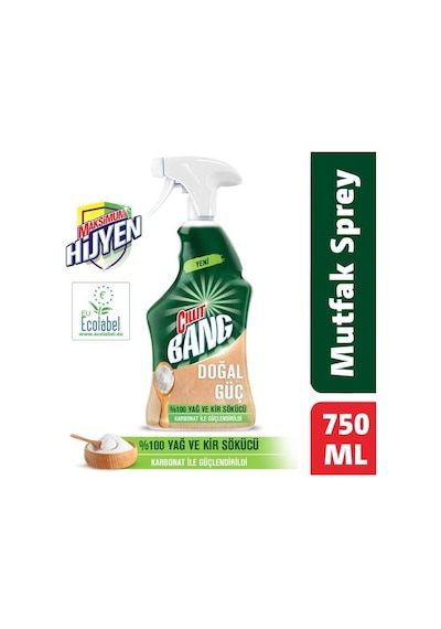 Cillit Bang %100 Doğal Güç Banyo Temizleyici Yağ Ve Kir Sökücü Karbonatlı Sprey 750 ML