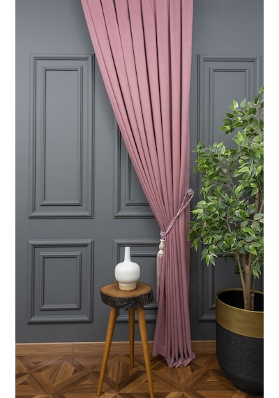 Evdepo Home Gül Kurusu Fon Perde Tek Kanat (539791730) Gülkurusu