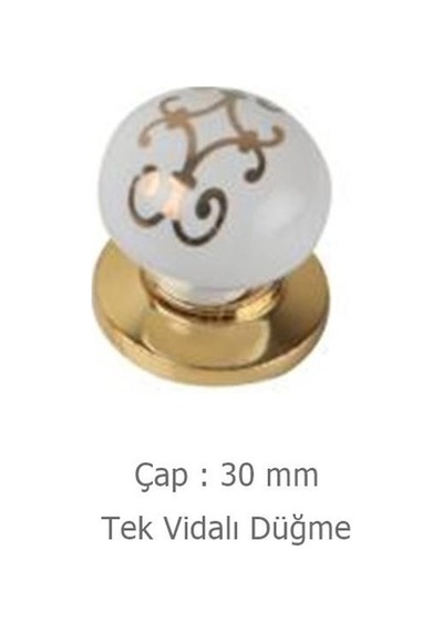 Eymenyapimarket Tomurcuk Porselen Mobilya Dolap Kulp Altın Yaldız Desenli Altın