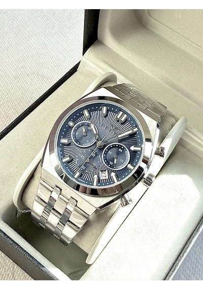 Ferro Fm43022a-a3 Quartz Çelik Gri Lacivert Kadran 41 Mm Erkek Kol Saati Gri