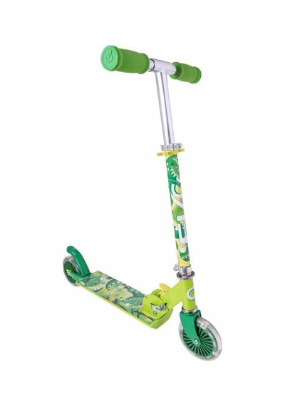 2 Tekerlekli Katlanabilir Inline Işıklı Scooter Yeşil