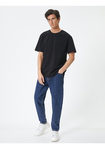 Koton Oversize Tişört Cep Detaylı Bisiklet Yaka Kısa Kollu Pamuklu Siyah 4sam10741hk Siyah Koton Oversize Tişört Cep Detaylı Bisiklet Yaka Kısa Kollu Pamuklu Siyah 4sam10741hk Siyah