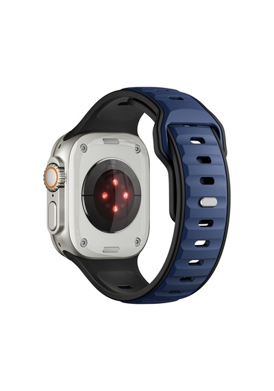 Watch Ultra 49mm F10t Krd-135 Silikon Kordon Strap Kayış - Lacivert-siyah