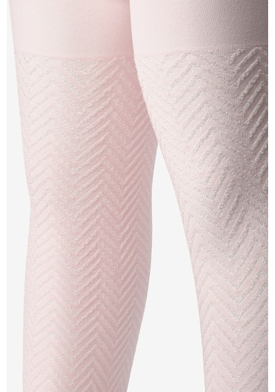 Le Mabelle Pembe Zigzak Desenli Kız Çocuk Külotlu Çorap Pembe