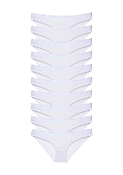10 Adet Süper Eko Set Likralı Kadın Slip Külot Beyaz Çok Renkli