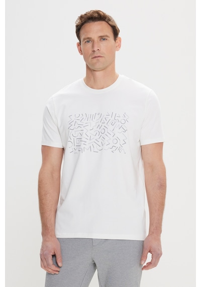 AC&Co / Altınyıldız Classics Erkek Ekru Slim Fit Dar Kesim Pamuklu Esnek Baskılı Bisiklet Yaka Tişört Ekru AC&Co / Altınyıldız Classics Erkek Ekru Slim Fit Dar Kesim Pamuklu Esnek Baskılı Bisiklet Yaka Tişört Ekru
