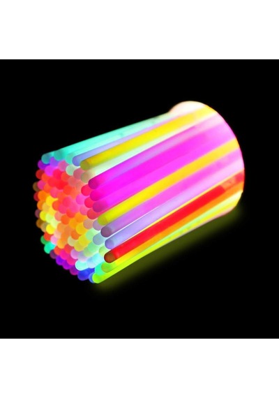100 Adet Glow Sticks Bilezikler, Karanlıkta Parlayan Parti Malzemeleri