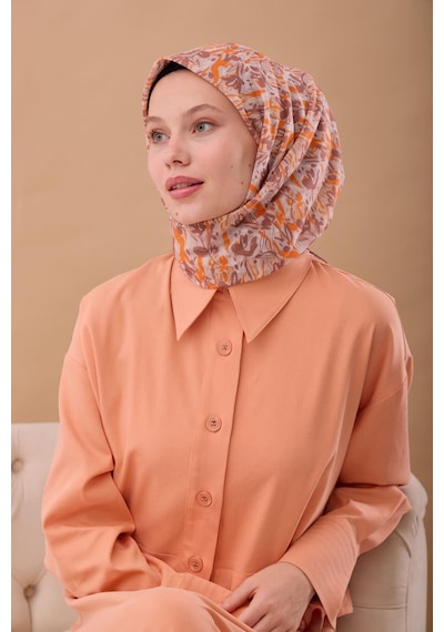 Silk Home Soft Eşarp 73091-36 Turuncu, Kahve, Beyaz, Taş