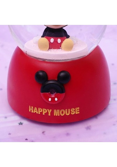 Mickey Mouse Işıklı Müzikli Püskürtmeli Büyük Boy Kar Küresi-Pemb