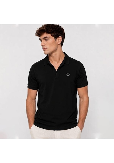 Hummel Trona Erkek Siyah Polo Yaka Tişört