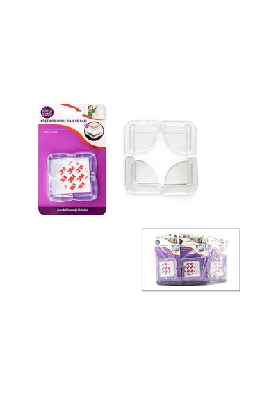 İdeal Baby Ide-05 Köşe Koruyucu 4 Adet Çocuk Emniyet Cam Raf - 24'li Paket Diğer