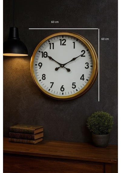 Büro Ev Ofis Hediyesi İçin 60cm Golden Prestij Trend Duvar Saati Diğer