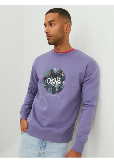 Jack & Jones Jack&jones Sıfır Yaka Mor Erkek Sweatshirt 12242366 001