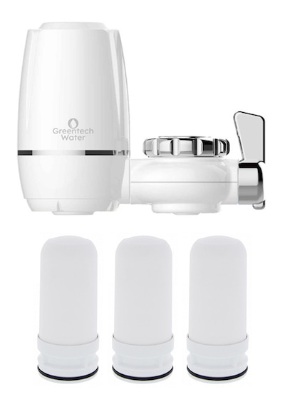 Greentech Water Seramik Filtreli Musluk Ucu Arıtıcı / 3 Adet Seramik Filtreli Kartuş / GW-D02P2