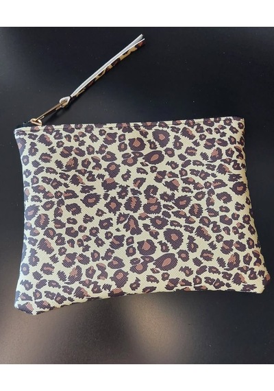 Meryy Collection Clutch Çanta Suni Deri Leopar