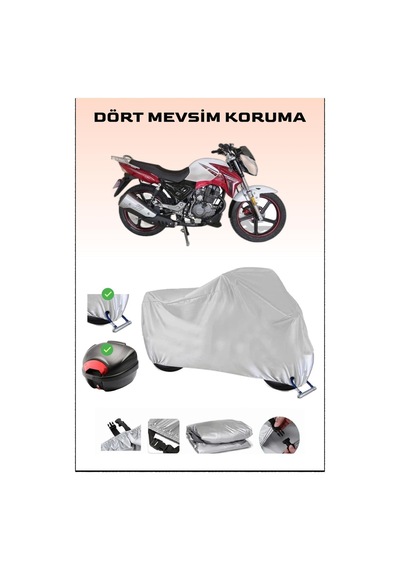 Arora Ar 185-16 Fırtına İçin Arka Çanta Ve Kilit Uyumlu Gri Motosiklet Branda, Güvenli