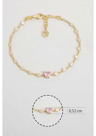 So Chic  Aşk Yolu 18 Ayar Sarı Altın Kaplama 18 Cm Gümüş Bileklik