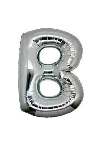 B Harf Folyo Balon Gümüş Renk 40 Inç