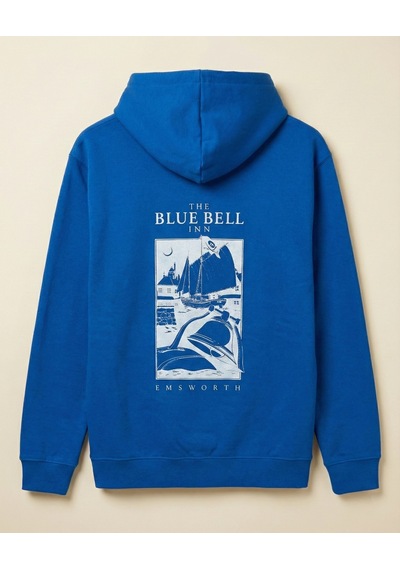 Barlashive Erkek Baskılı Kapüşonlu Cepli Hoodie 3 İplik Pamuklu Sweatshirt - Saks Mavisii Çok Renkli