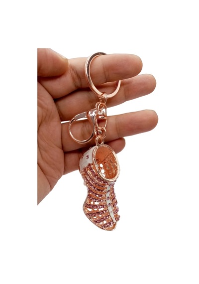 Kristal Taşlı Topuklu Ayakkabı Anahtarlık Pembe No.3