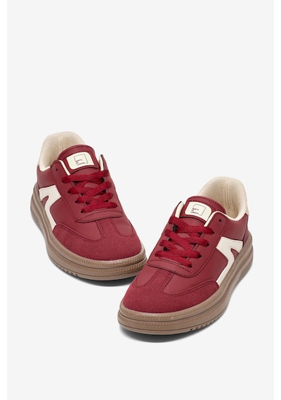 Tonny Black Rahat Kalıp Kauçuk Taban Bağcıklı Sneaker Kadın Bordo Bej Sneaker Tbtyldz005 Bej - Bordo