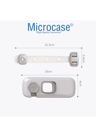 Microcase Sert Plastik Kendinden Yapışkanlı Çok Amaçlı Buzdolabı Raf Çekmece Dolap Kapı Çekmece Kilidi Çocuk Kilidi-al5021 2 Adet Beyaz