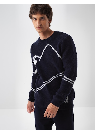 Xint Lacivert Yumuşak Dokulu Regular Fit Kazak 801813