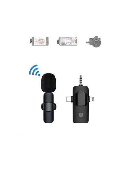 Daytona K9-c1 Wireless 3ın1 Kablosuz Type-c - Lightning 3,5mm Jak - Tekli Kablosuz Yaka Mikrofonu