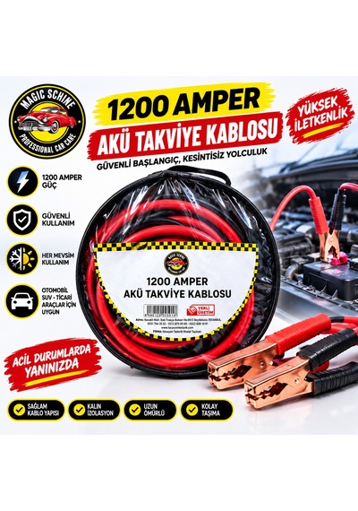 Akü Takviye Kablosu 1200 Amper Kablolu Çantalı 1.sınıf
