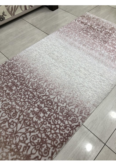 Saray Halı Şiraz 12433 R-1 Pudra Pembe Beyaz 100X200 Yolluk !