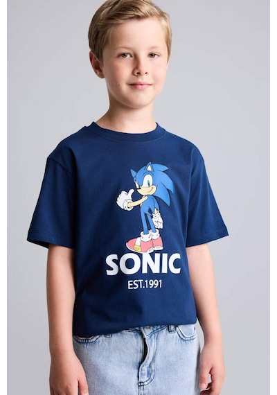 Defacto Sonıc The Hedgehog Lisanslı New Regular Fıt Bisiklet Yaka Kısa Kollu Lacivert Tişört Erkek Çocuk H8435a826hsnv248 Lacivert-nv248