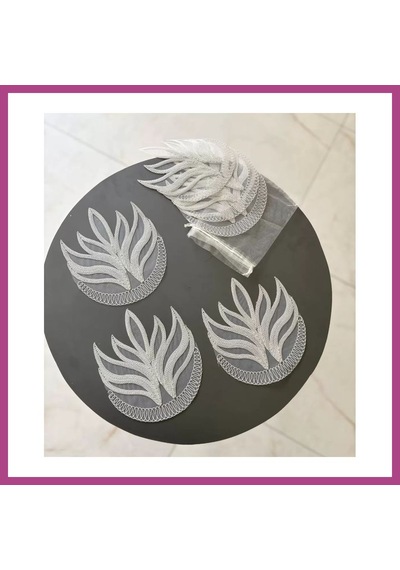 Gees Global 6 Lı Dantel Kahve Sunumluğu 15x15 Cm Asorti Desenli Zarif Sunum Aksesuarı Gbzs