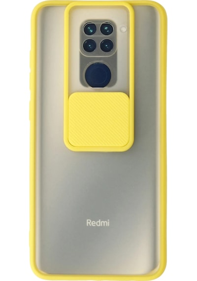 Uryport Xiaomi Redmi Note 9 Kılıf Palm Buzlu Kamera Sürgülü Silikon - Sarı