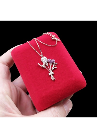 Modahilye 925 Ayar Gümüş Love Tasarım Rose Gold Renk Kolye Rose Gold