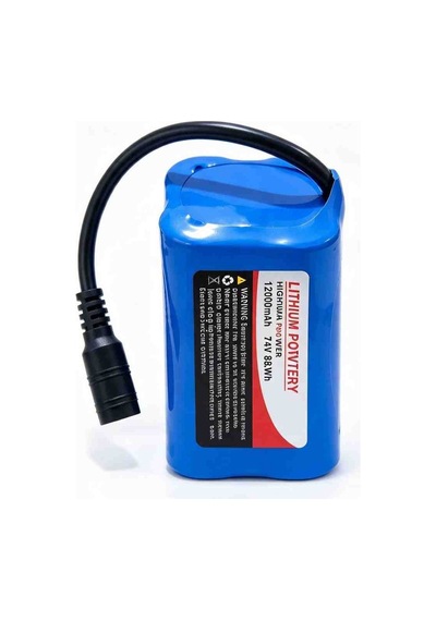 12000mah 7 Virgül 4v Şarj Edilebilir Lityum Iyon Batarya Yemleme Botu Pili Yüksek Kapasiteli Dc Soketli