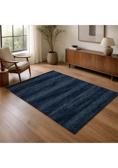 Kartela Halı Aria Halı Kaymaz Taban Makinede Yıkanabilir Halı Lacivert - 60 X 90 Cm