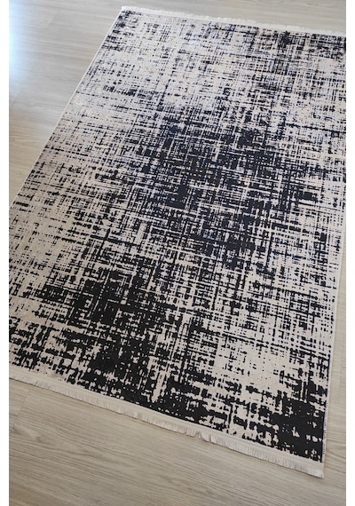 Modern Gri Yıkananabilir Mutfak Halısı Kaymaz Dekoratif Kilim