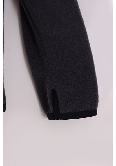 Monox Çocuk Unisex Parmak Geçmeli Polar Ceket Füme